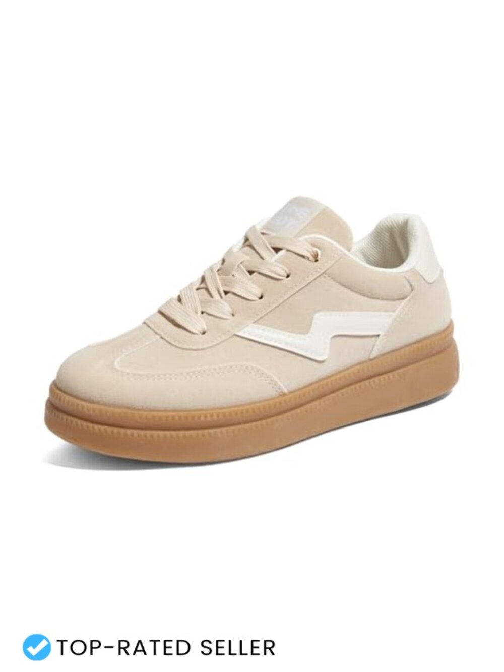 Chunky Platform Sneakers Gum Sole PU Upper Casual Retro Lace-Up